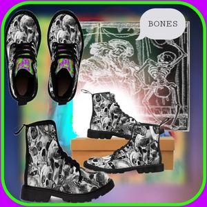 Purplehand official,canvas boots,bones